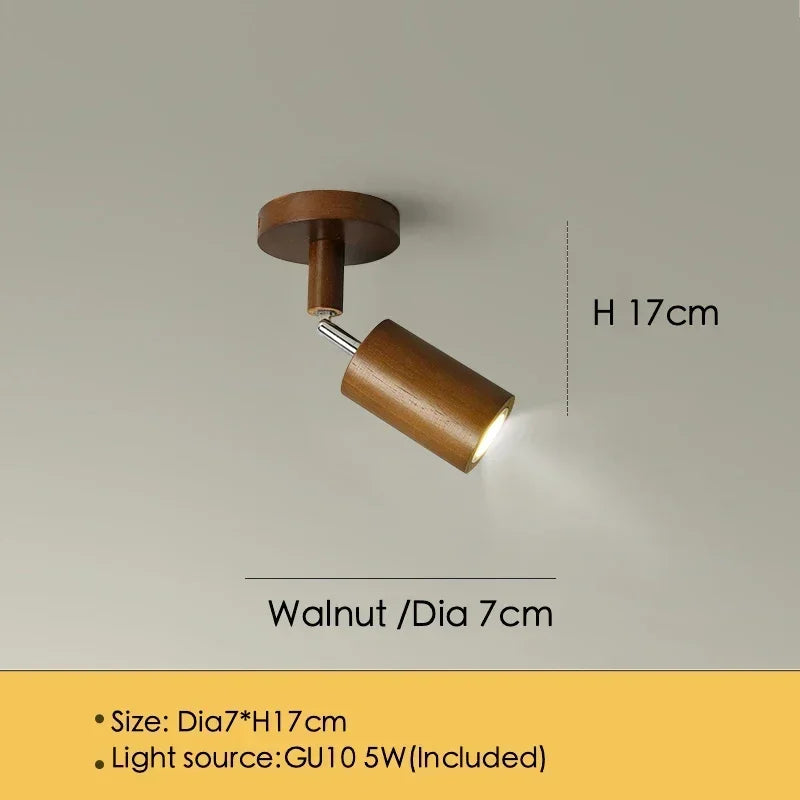 Afralia™ Nordic Wooden Ceiling Spotlight LED for Home Decor