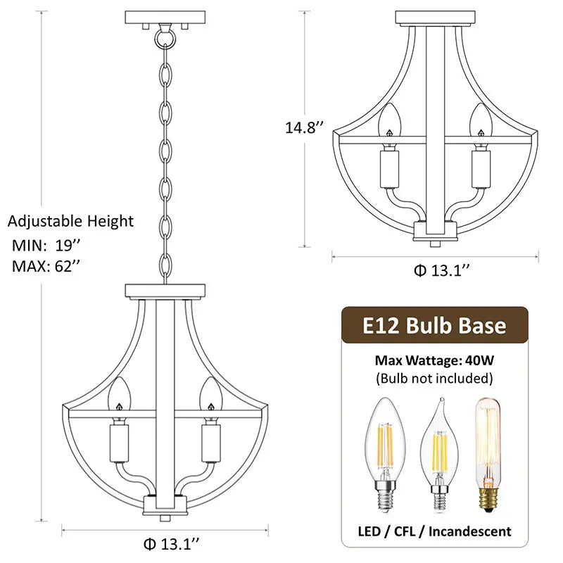 Afralia™ Modern Farmhouse Pendant Chandelier for Dining Room Kitchen Bedroom Hallway