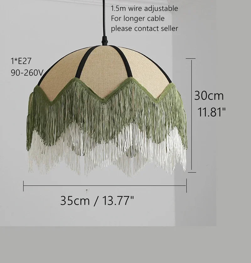 Afralia™ French Retro Style Bedroom Chandelier | Woven Fabric Pendant Lamp