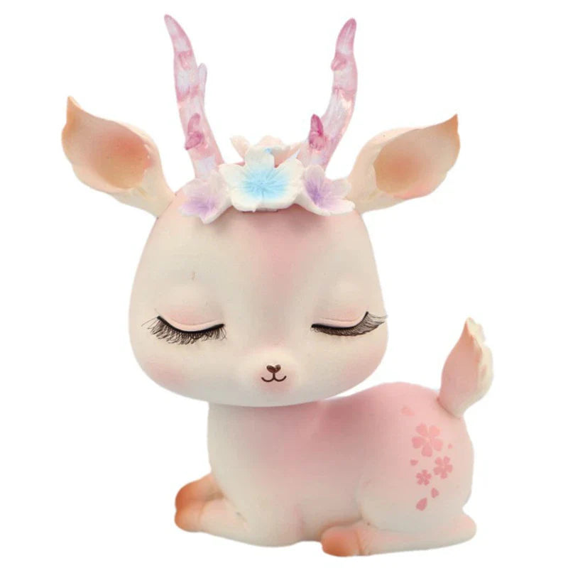 Afralia™ Resin Fawn Figurine Sculpture Deer Ornament for Home Decor and Gifts