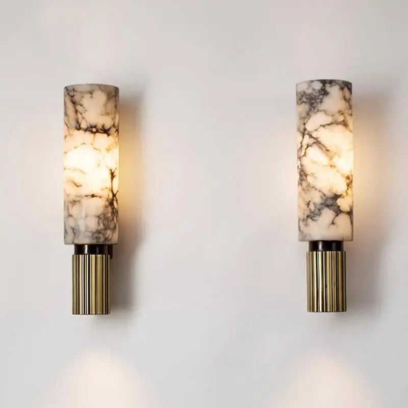 Afralia™ Marble Wall Lamp Copper Light Luxury Natural Marble Wall Lamp