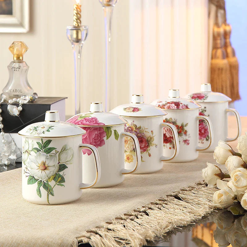 Afralia™ Porcelain Tea Mug Set - Elegant British Bone China Coffee Cup Tumbler