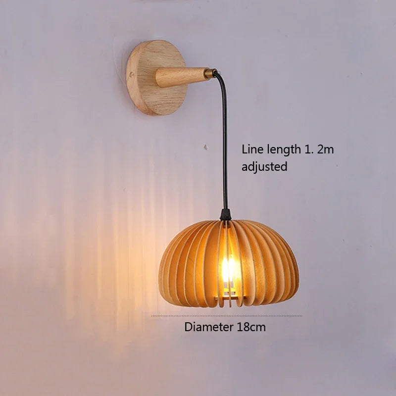 Afralia™ Wooden Wall Lamp with Creative Pumpkin Design