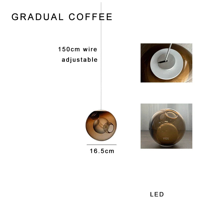 Afralia™ Clear Glass Pendant Light Dimmable LED Luxury Hanging Lamp