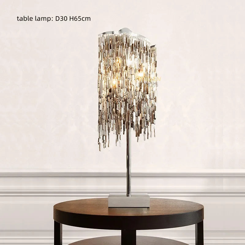 Afralia™ Modern Steel LED Chandelier: Elegant Living Room Lighting Fixture