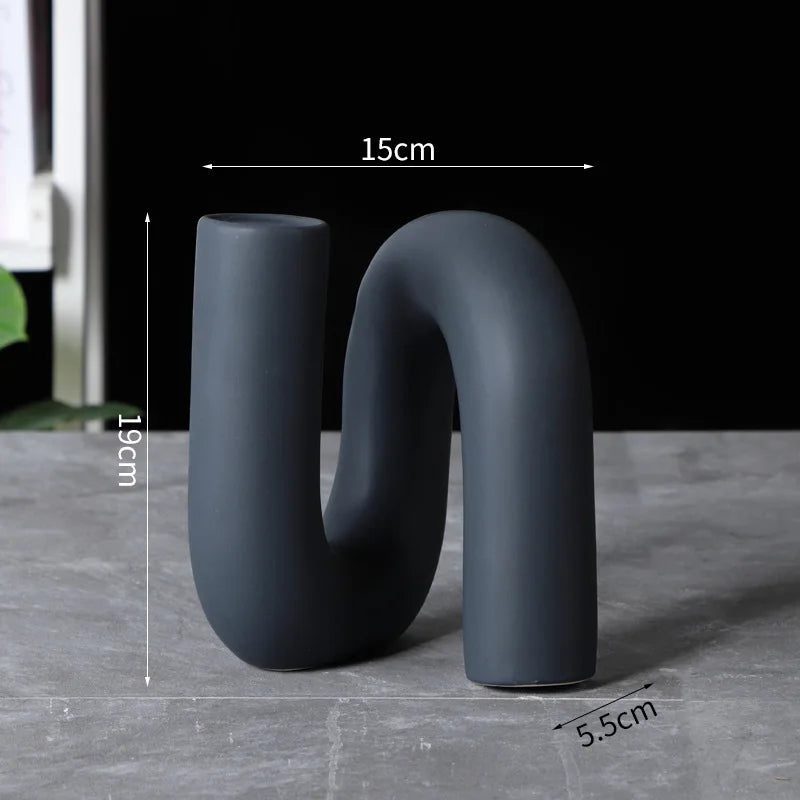 Afralia™ Twisted Pipeline Ceramic Sculpture Desk Decoration Statement Piece