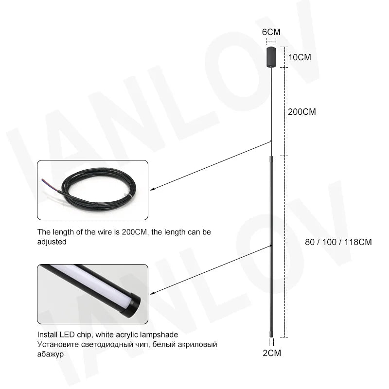 Afralia™ Modern Black LED Pendant Light Fixture for Bedroom, Living Room, Bar, and Coffee Decor