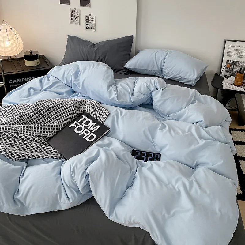 Afralia™ Cotton Bed Sets Comforter Cover Set with Corner Ties