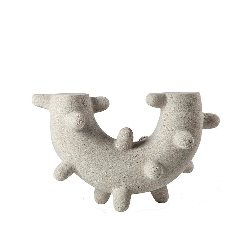 Afralia™ Geometric Cactus Resin Sculpture Home Decor - Circular Arc Handicraft Ornament