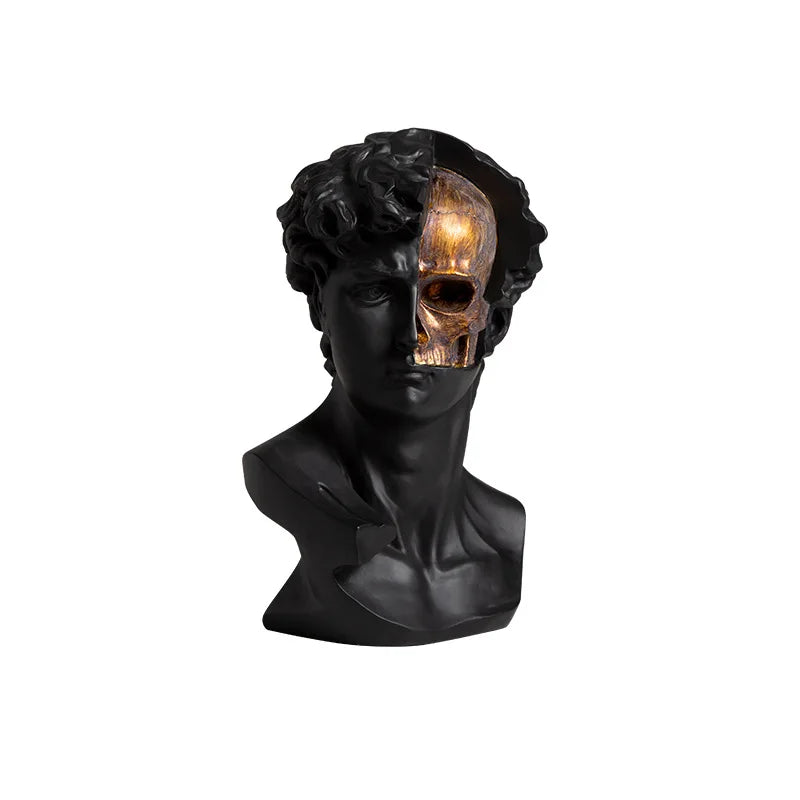 Afralia™ Golden Skeleton Abstract Resin Statue Home Decor Figure