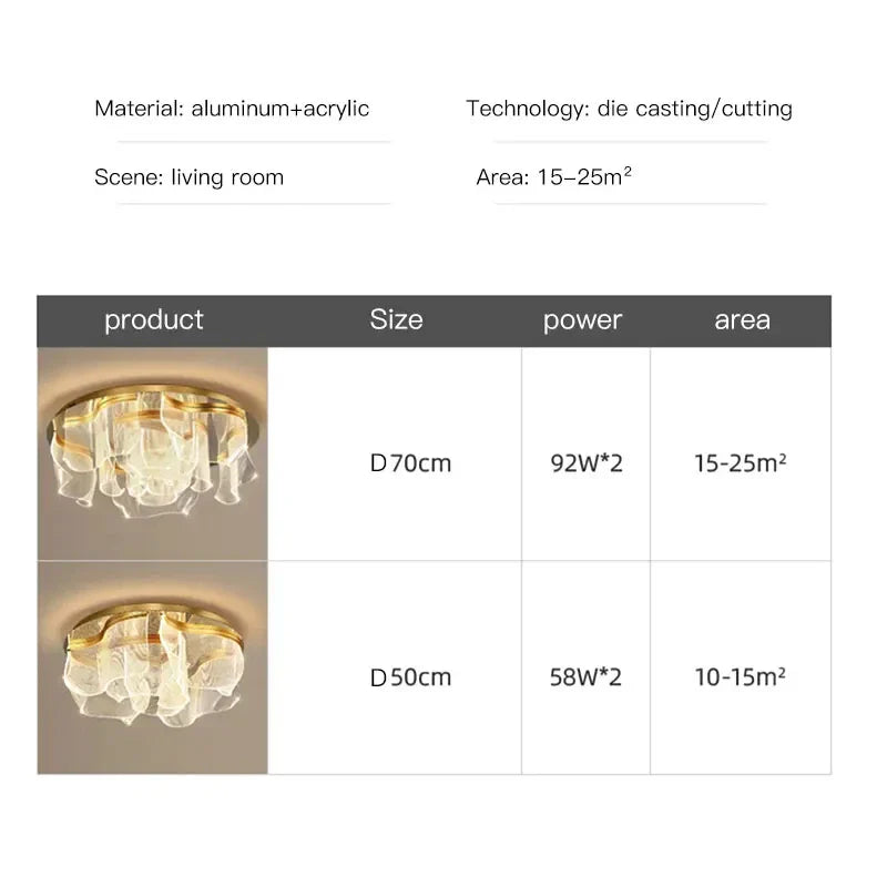 Afralia™ Acrylic LED Ceiling Chandeliers for Luxury Bedroom, Dining Room, Kitchen, Living Room