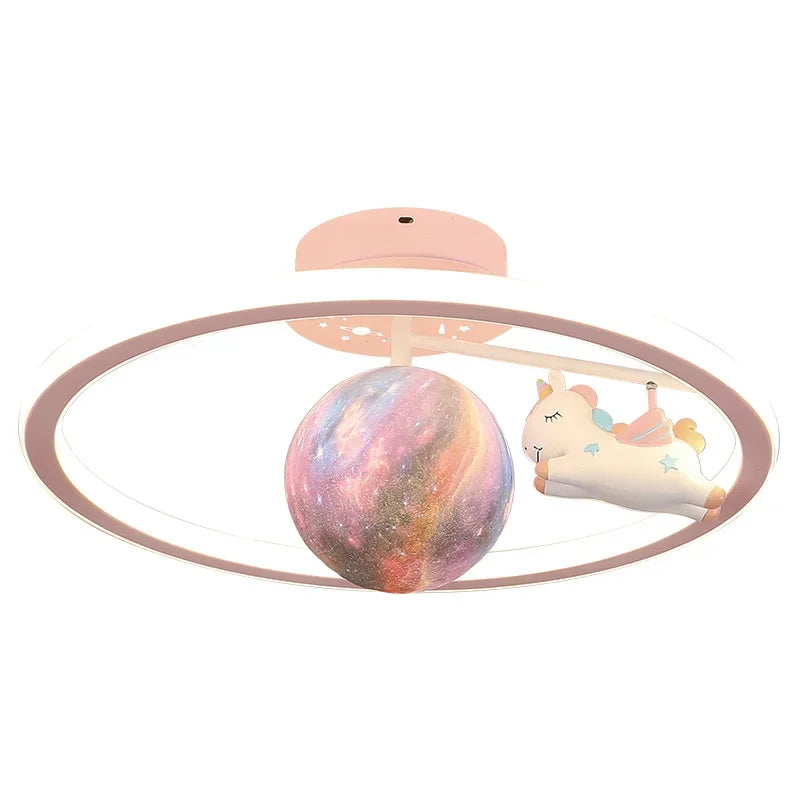 Afralia™ Unicorn LED Ceiling Light: Fun Kids Bedroom Chandelier & Study Lamp