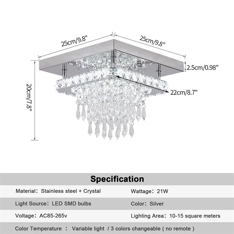 Afralia™ Modern K9 Crystal LED Chandeliers - Kitchen Home Decor Ceiling Lamps Fixtures