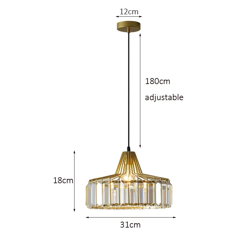 Afralia™ Crystal Pendant Lamp for Restaurant, Kitchen, Dining Room, Coffee Shop, Bar, and Milk Tea Shop