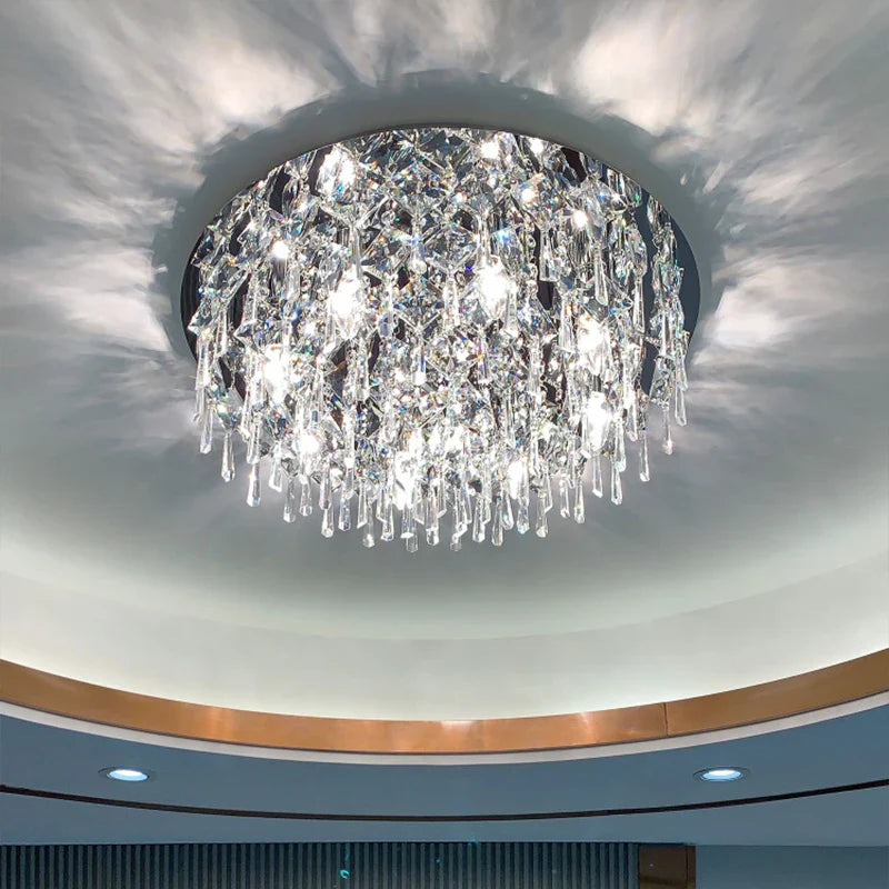 Afralia™ Crystal Light: Modern Luxury Living Room Bedroom Dining Room Ceiling Light