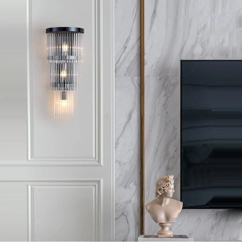 Afralia™ Crystal Wall Lamp: Modern Light Luxury for Living Room, Bedroom, and Corridor.