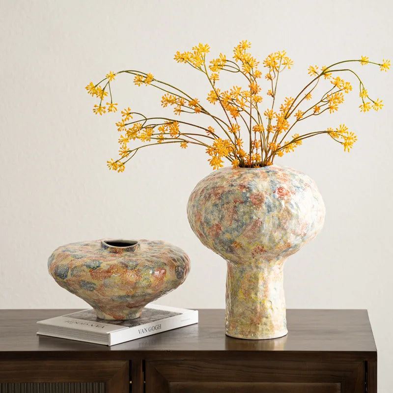 Afralia™ Unique Ceramic Vase Vintage Bottle Flower Arrangement Decoration Home