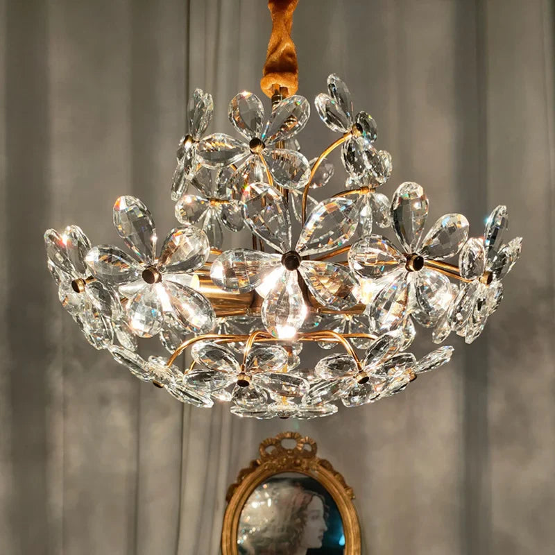 Afralia™ Crystal Modern LED Pendant Ceiling Light Chandelier for Bedroom Salon Home Decor