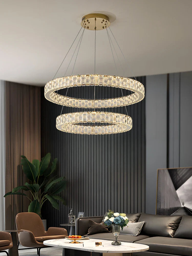Afralia™ Luxury Crystal Pendant Chandelier - Modern Nordic LED Indoor Lighting Fixture