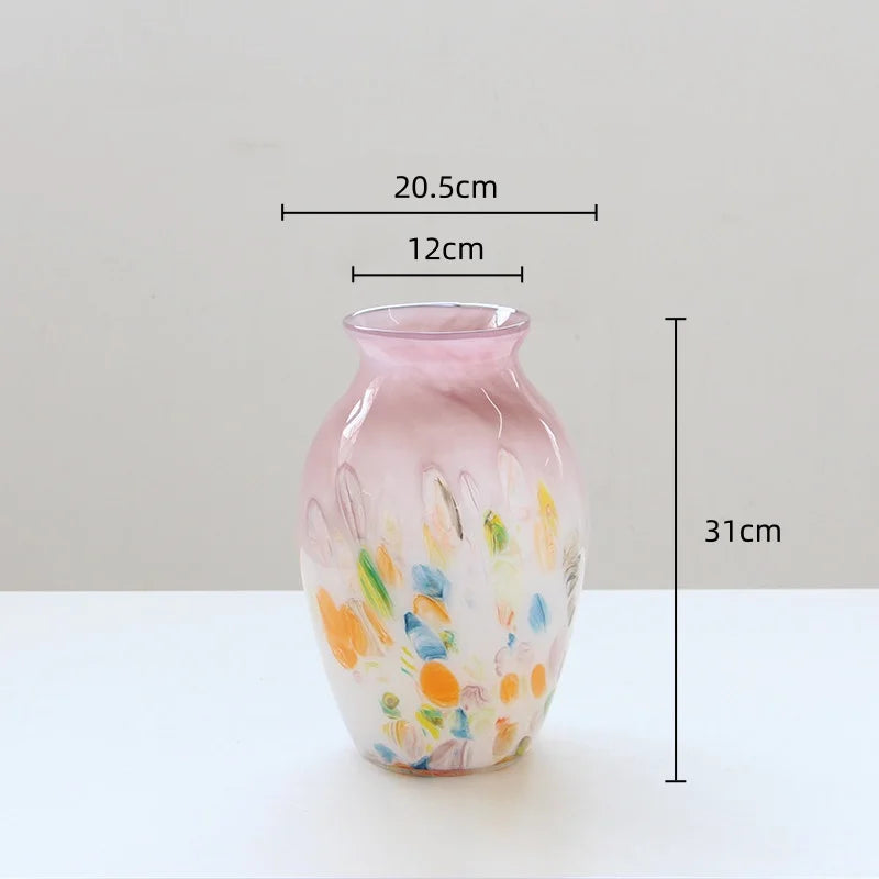 Afralia™ Pink Gradient Glass Vase Hydroponics Terrarium Floral Arrangement Home Decor