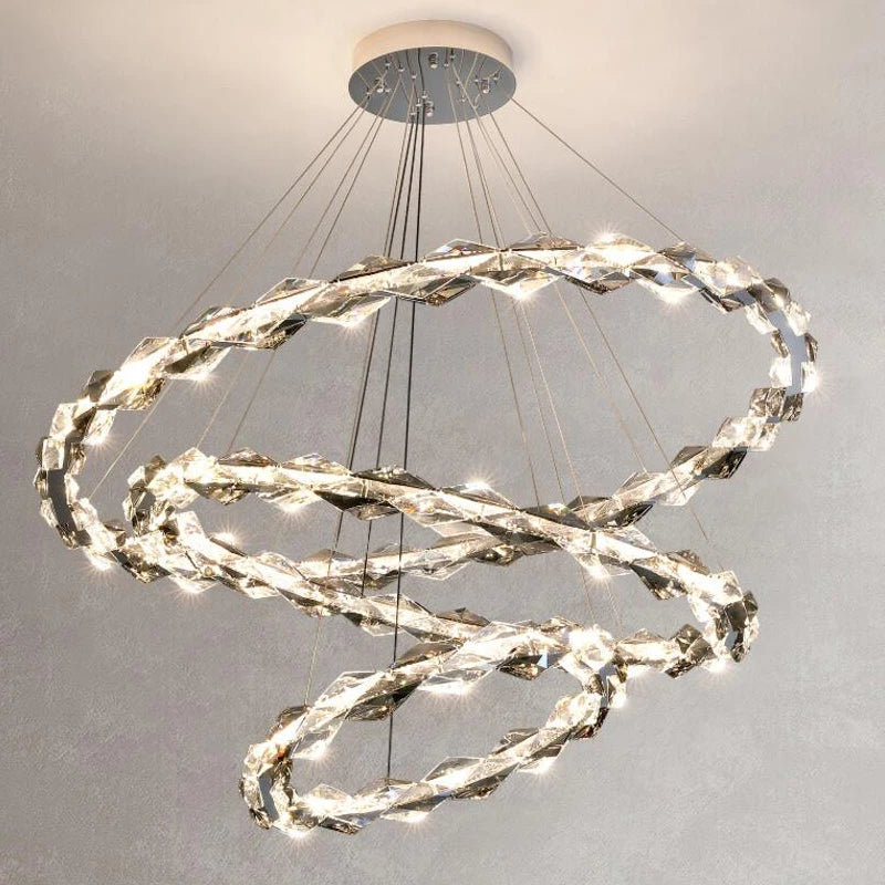 Afralia™ Crystal Chandelier: Modern Minimalist LED Lighting for Living Room and Villa Home