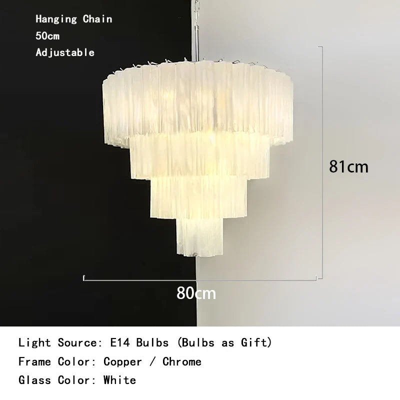 Afralia™ Frosted White Glass Chandelier LED Ceiling Light Fixture Europe Restaurant Decor