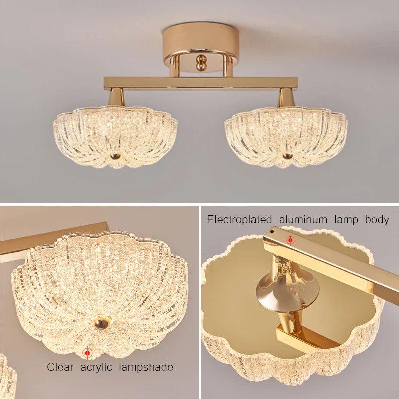 Afralia™ Gold LED Ceiling Light for Home Bedroom Living Room Kitchen Lighting Fixtures