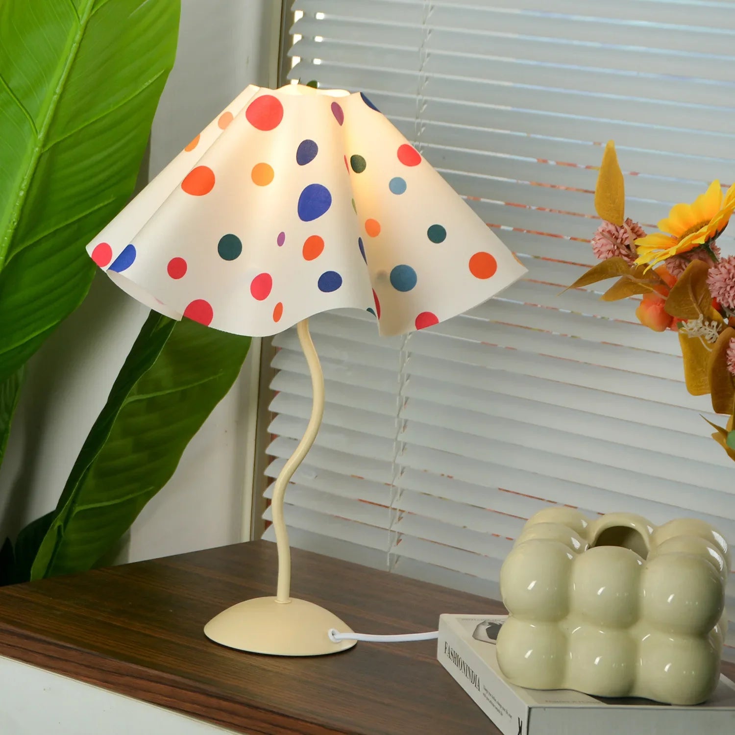 Afralia™ Petal Umbrella Lamp Table Lamp Iron Bedside Light for Bedroom Night Ambiance