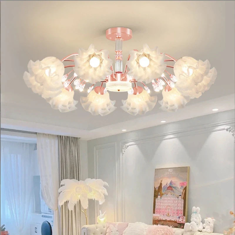 Afralia™ Modern E27 Flower Chandelier for Living Room, Bedroom, and Restaurant