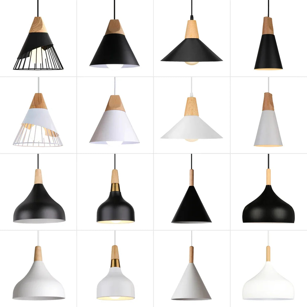 Afralia™ Wood Pendant Lamp: Nordic Macaron LED E27 Industrial Hanging Light for Home Decor