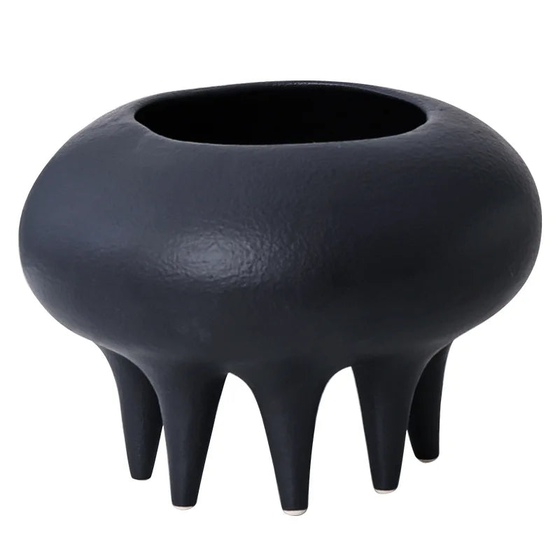 Afralia™ High Legged Ceramic Flower Vase for Home Decorations and Hydroponic Arrangements