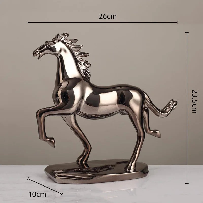 Afralia™ Lucky Horse Resin Home Decoration Sculpture
