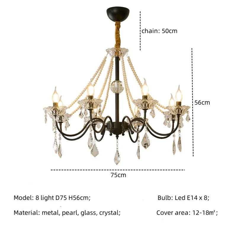 Afralia™ Crystal LED Chandelier Living Room Luxury Lighting E14 Pendant Lamparas