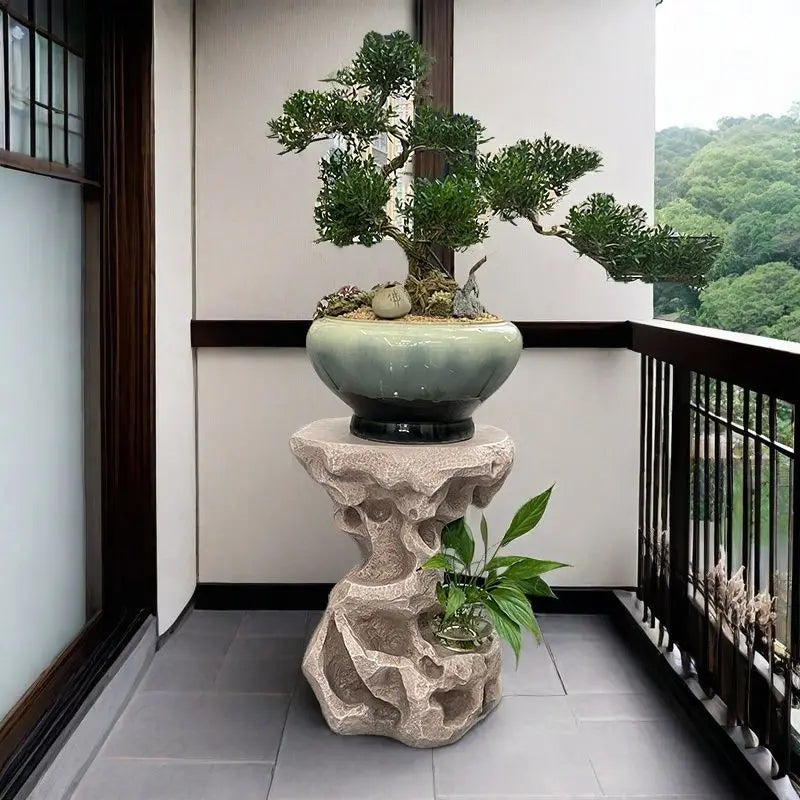 Afralia™ Chinese Resin Floor Flower Stand, Modern Minimalist Living Room Decor