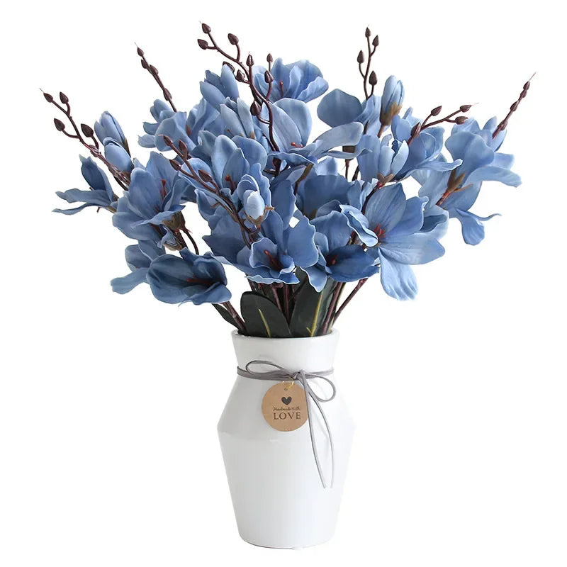 Afralia™ Artificial Orchid Magnolia Bouquet for Wedding Home Decor and Easter, Living Room Fake Flower