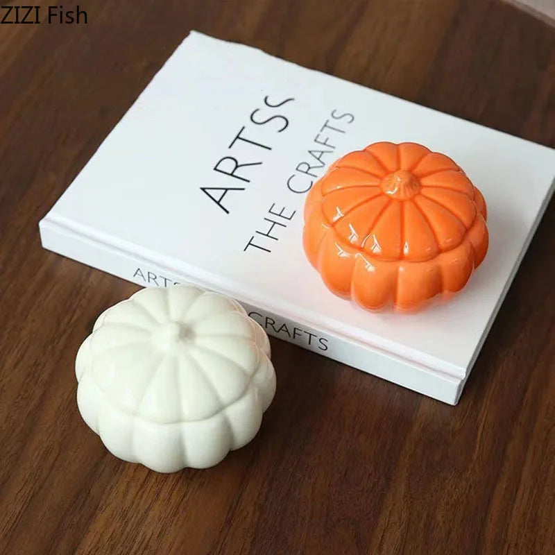 Afralia™ Ceramic Pumpkin Candle Holders Desk Decoration Wedding Centerpieces