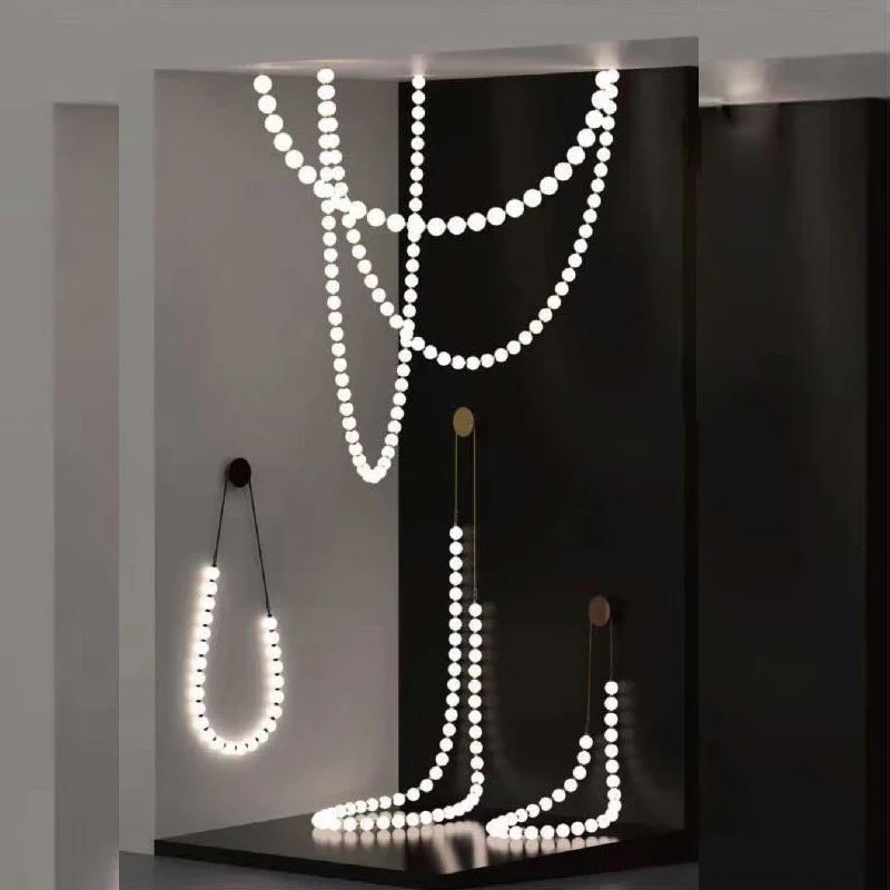 Afralia™ LED Fancy Necklace Wall Lamp for Bedside & Living Room