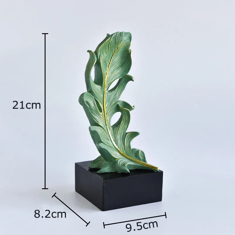 Afralia™ Phoenix Feather Resin Sculpture Desk Ornament for Aesthetic Room Decor