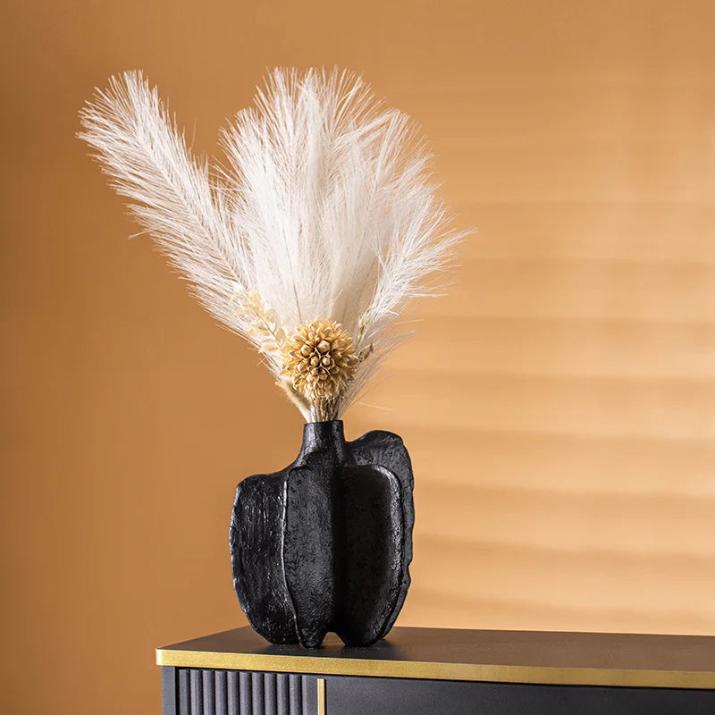 Afralia™ Folded Paths Ceramic Vase Abstract Home Decor Flower Arrangement Accessory