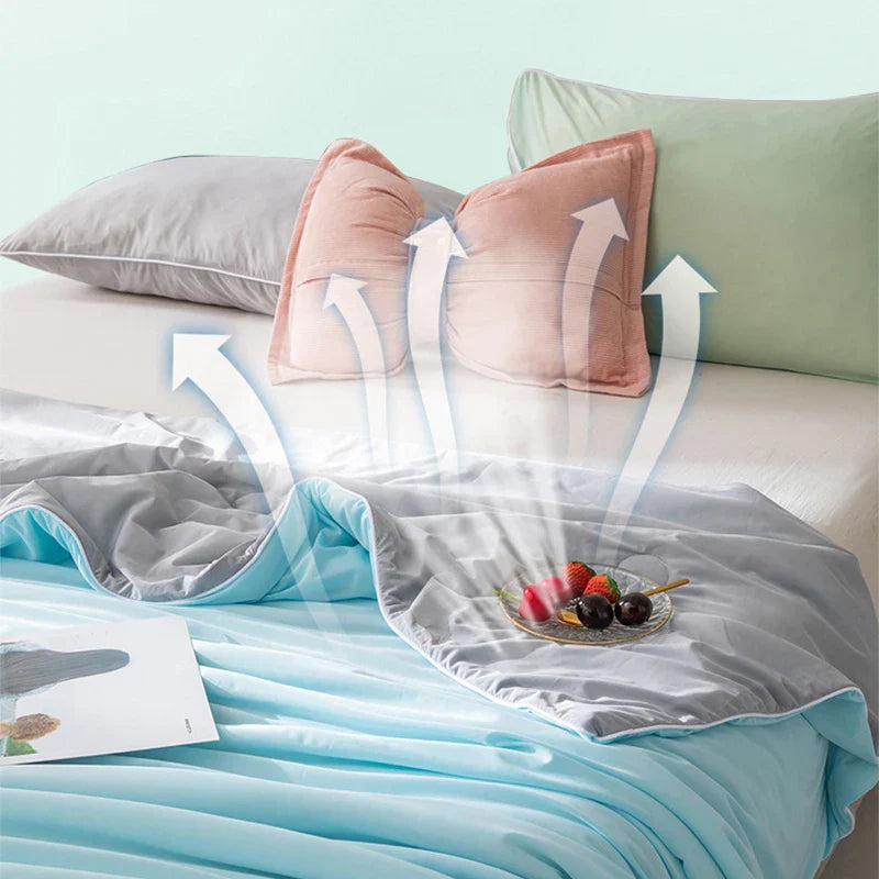 Afralia™ Premium Ice Cream Summer Quilt: High-End Cool Fiber, Soft & Breathable Quilted Blanket