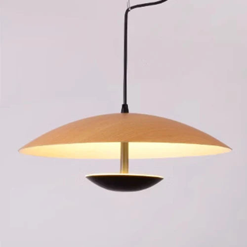 Afralia™ Wood Grain Black LED Pendant Light for Dining Room Kitchen Home Decor