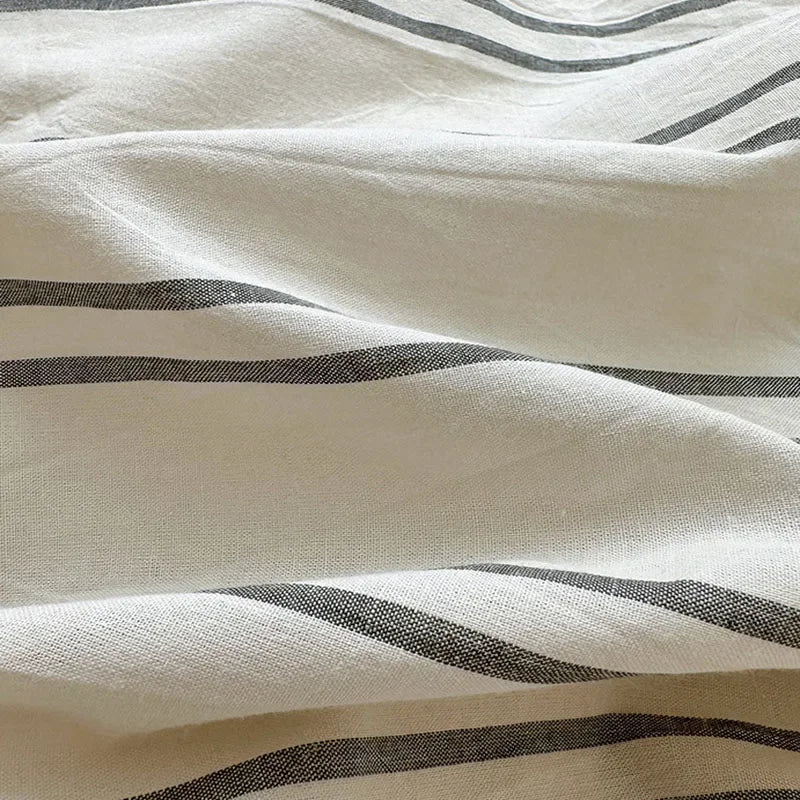 Afralia™ Nordic Striped Cotton Bed 4Pcs Fitted Sheet Set - Breathable & Skin-Friendly