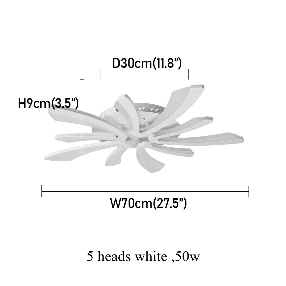 Afralia™ Acrylic LED Chandelier RC Dimming Modern Ceiling Lamp for Living Dining Room