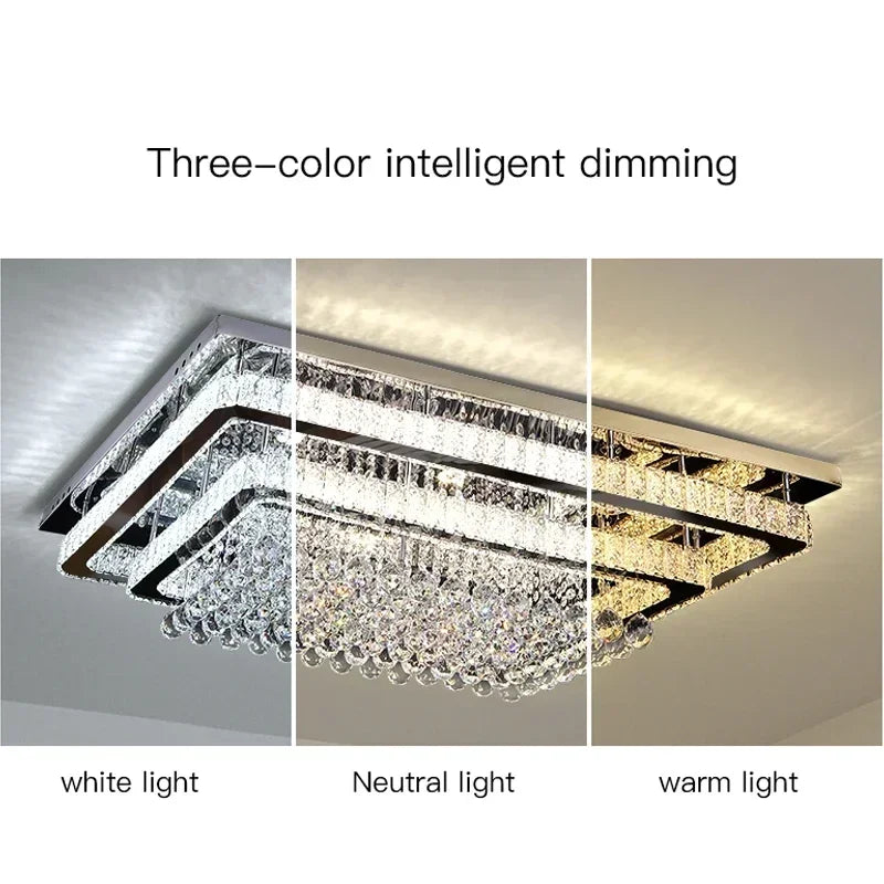 Afralia™ Crystal LED Chandelier: Modern Luxury Ceiling Lamp with Remote Control