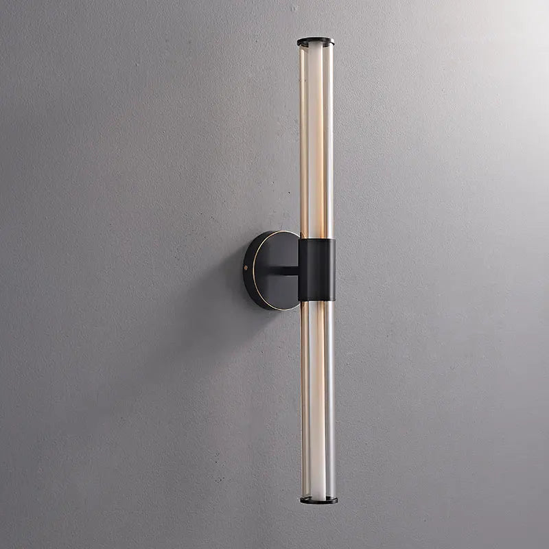 Afralia™ Retro LED Wall Light Cognac Black Sconce for Hotel Bathroom Exhibition Hall