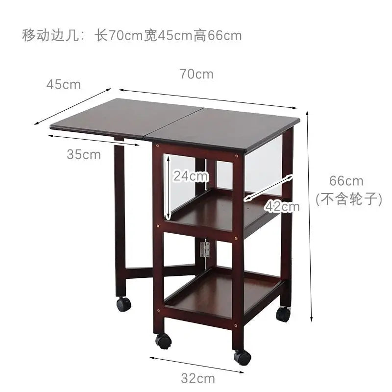 Afralia™ Rolling Casters End Table | Retro Coffee Table | Modern Industrial Side Table