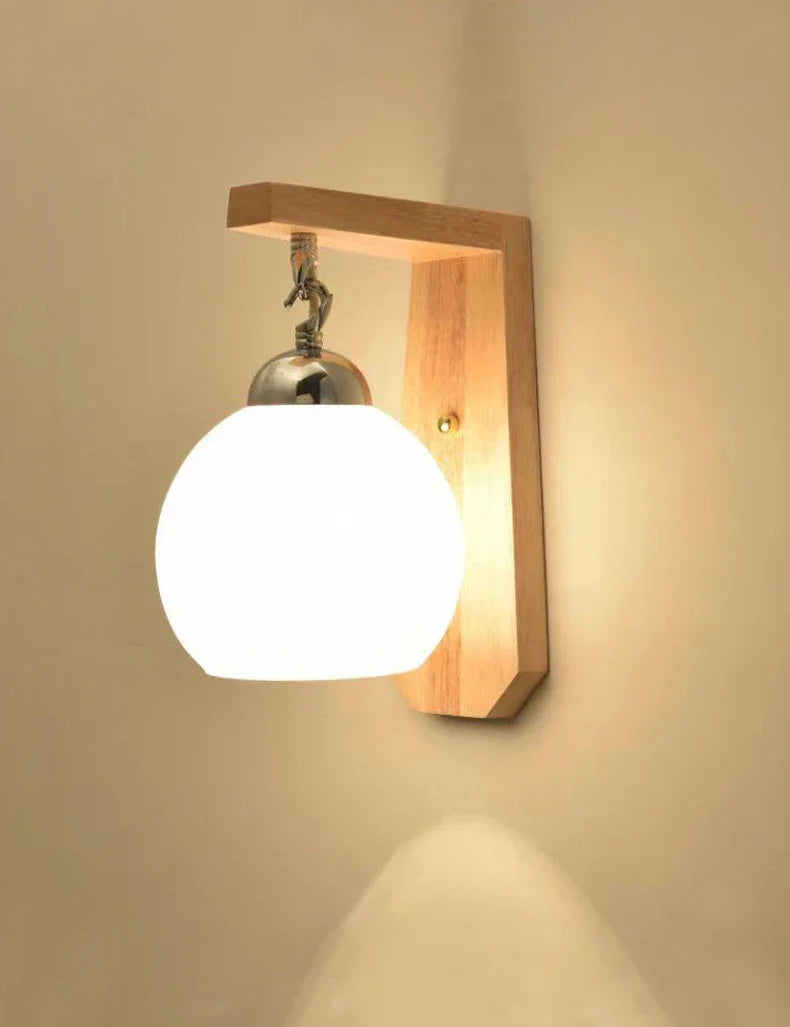 Afralia™ Nordic Glass Shade Wall Sconce LED Lamp for Home Indoor Bedside Decor
