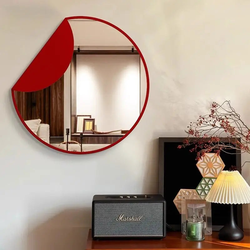 Afralia™ Red Abstract Luxury Bathroom Mirror Painting