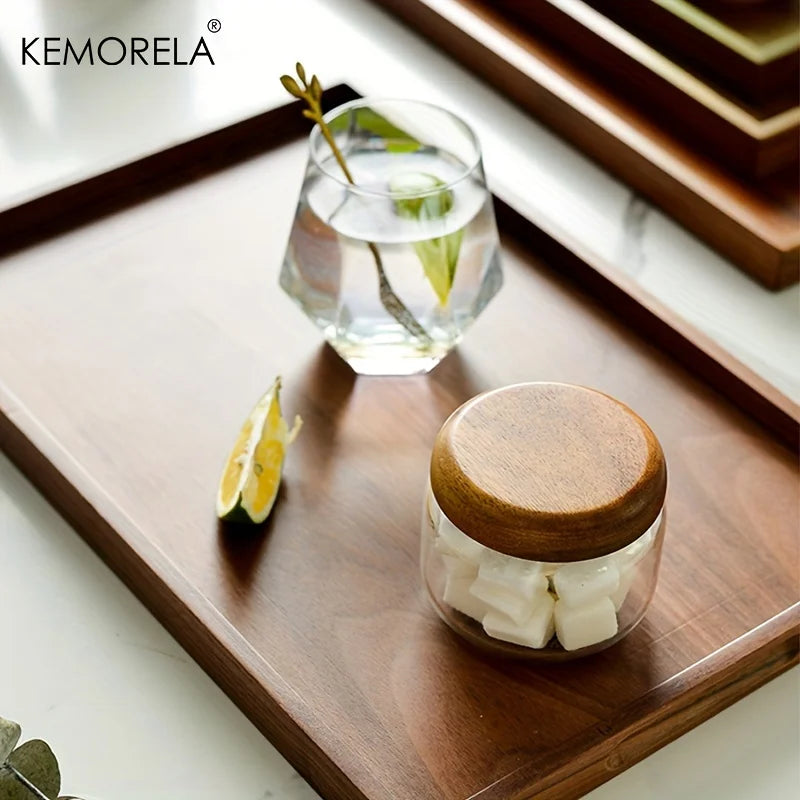 Afralia™ Retro Wooden Rectangular Serving Tray | Vintage Style Tableware for Home and Hotel