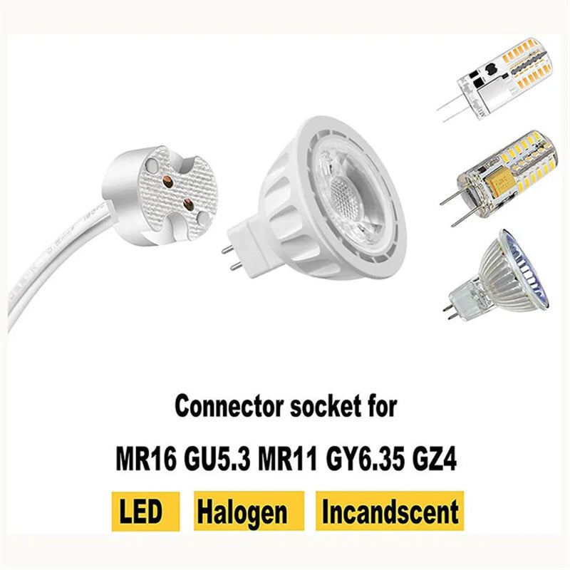 Afralia™ Ceramic Socket for MR16 MR11 Halogen LED Bulbs